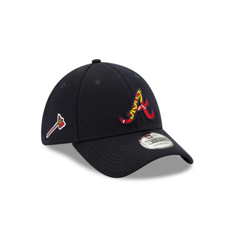 MLB Atlanta Braves Batting Practice 39Thirty Stretch Fit (TRF1025) - Blue New Era Caps